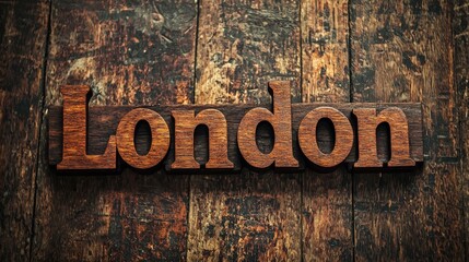 Wooden Rosewood London City symbol art poster.