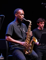young man playing instrument international jazz day