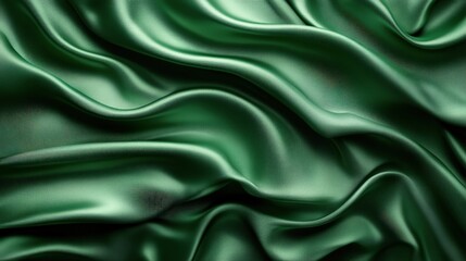 Fototapeta premium Abstract background created with dark green satin fabric