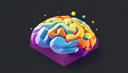 3D Isometric Flat  Conceptual Illustration of Color Psychology isolated with white highlights, png