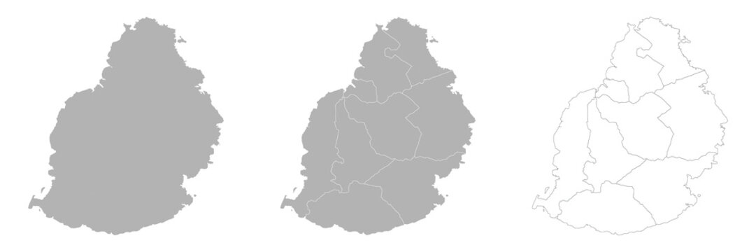 Set of MAURITIUS Maps with Main Map and Regional maps