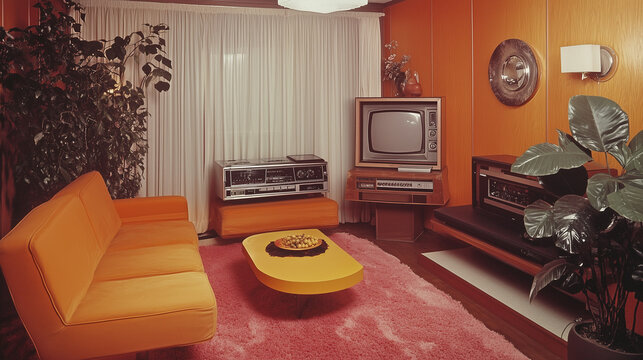 Une chambre des ann&eacute;es 70 vintage