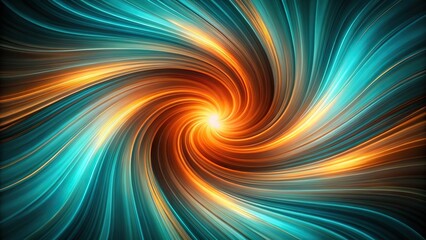 Obraz premium Swirling vortex of energy in teal and orange colors