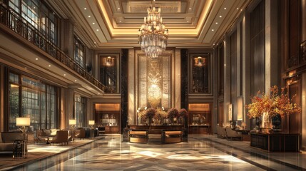 Obraz premium Luxurious Hotel Lobby