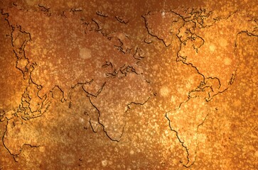 Globe and continents close view illustration