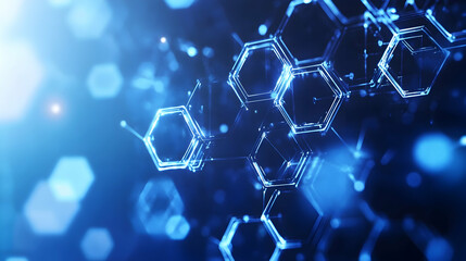 Fototapeta premium Abstract technology background featuring hexagonal shapes for medical themes -