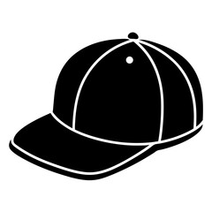 Snapback vector silhouette icon on white background
