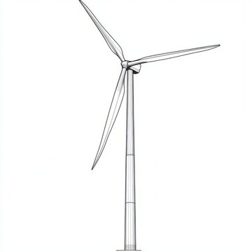 recommend clip art: A simple line drawing of a windmill.