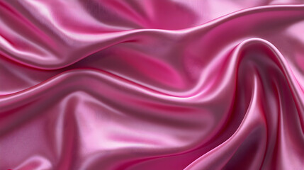 Obraz premium Pink Satin Fabric: A luxurious look created by flowing soft folds of pink satin fabric, ideal for elegant designs. -