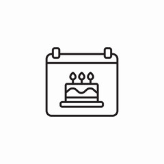 birthday day calendar cake icon sign vector