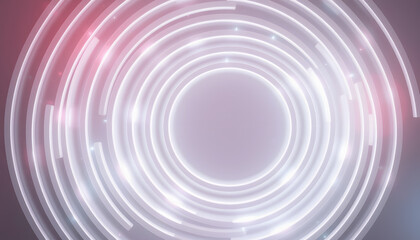 Fototapeta premium Concentric random rotated white rings or circles background wallpaper banner flat lay top view from above with copy space isolated with white highlights, png