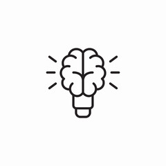 brain light bulb idea icon sign vector