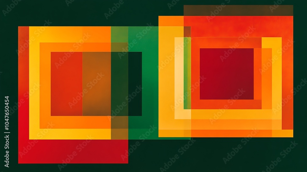 Poster bold abstract colors in block icon design