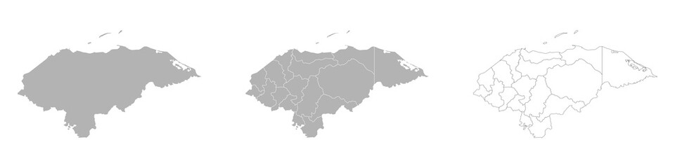 Fototapeta premium Set of HONDURAS Maps with Main Map and Regional maps