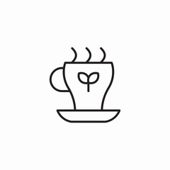 natural tea cup icon sign vector