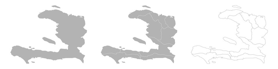 Set of HAITI Maps with Main Map and Regional maps