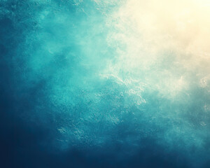 Obraz premium Pale Turquoise, blue, vintage grainy 35mm film wallpaper featuring faded colors, light leaks, and dust particles, creating a retro cinematic atmosphere with soft, blurred textures