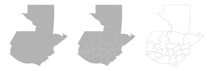 Set of GUATEMALA Maps with Main Map and Regional maps
