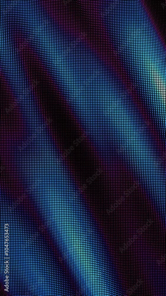 Poster looped waves of colorful points. digital data splash of point array. futuristic smooth glitch ui ele