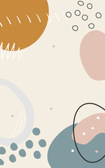 Abstract background features a simple design with organic shapes in soft colors