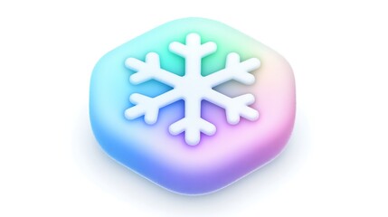 Obraz premium Abstract Snowflake Icon with Wintery Colors