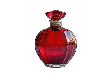 Red perfume bottle isolated on transparent background, png file, no background png file