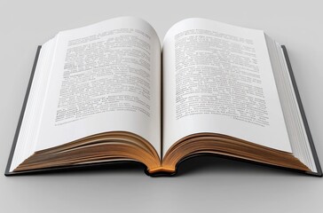 Open Book with Black Cover and Aged Pages