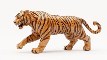 Obraz premium a Tiger carved from wood 