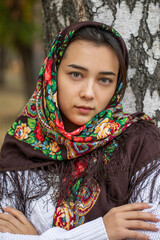 Close up portrait of a Slavic woman of korean origin