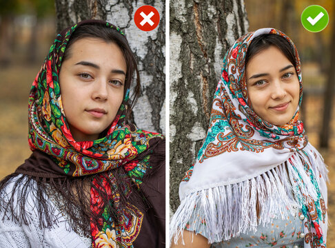 Close up portrait of a Slavic woman of korean origin