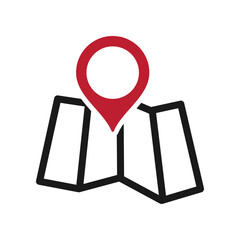 Map with GPS pin. Navigation and direction icon vector