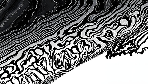 Black and white Damascus steel knife material. Steel pattern or surface use for background and wallpaper isolated with white highlights, png