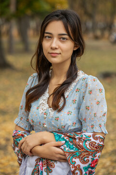 Close up portrait of a Slavic woman of korean origin