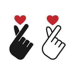 Korean love symbol vector icon. Korean love in trendy style. Symbol, logo illustration.
