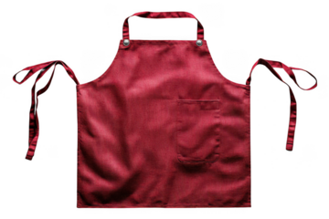 Red Waist Apron isolated on transparent background, png file, no background png file