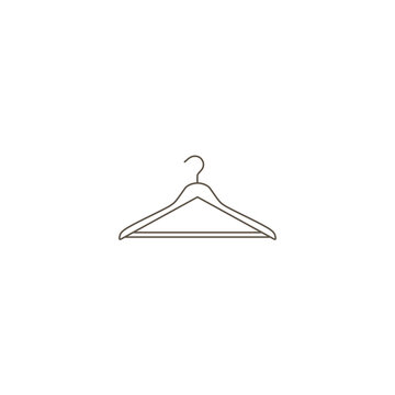 recommend clip art: Hanger for clothes Line icon on white background 