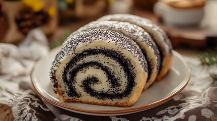 Poppy seed rolls with icing