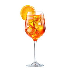 Aperol spritz cocktail isolated on transparent or white background