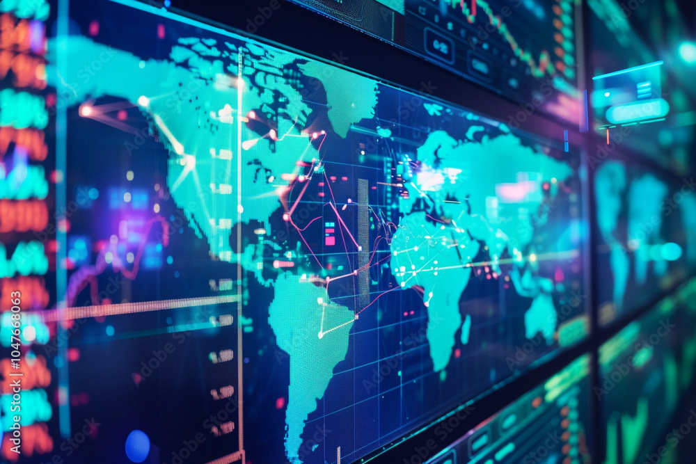 Poster global network map