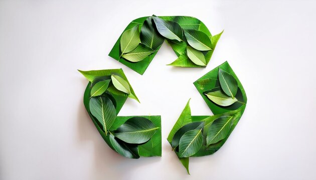 Logomarca universal da reciclagem feita com folhas