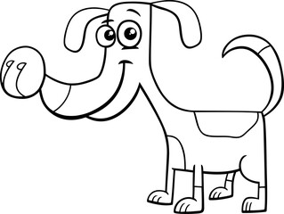 cartoon funny spotted dog animal character coloring page