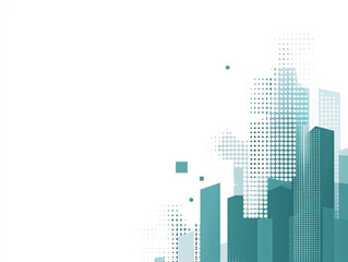 Obraz premium Teal, blue, corporate business powerpoint presentation background designed to convey professionalism and simplicity