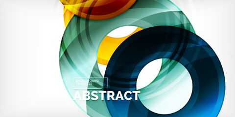 Obraz premium Bright colorful circles with light effects. Abstract background