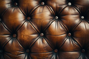Naklejka premium The leather is brown and has a pattern of diamonds