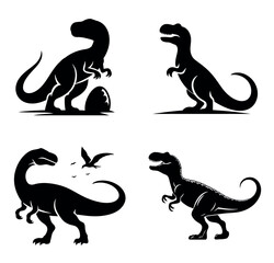 Collection of Four Silhouette Dinosaurs © Enoa Overprinting