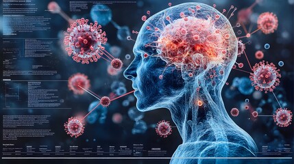 Digital Human Brain with Virus Representation