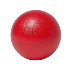 A vibrant red dodgeball with a textured surface, perfect for sports and play. isolated on white background.