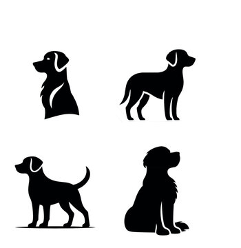 Collection of Four Silhouette Dogs
