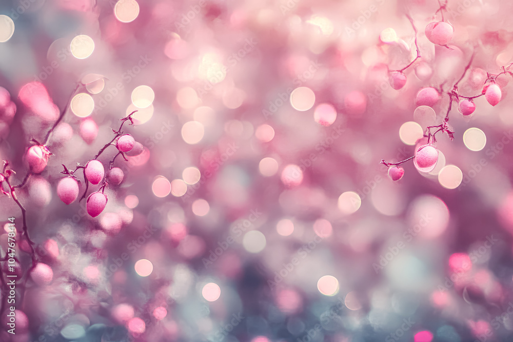 Aufkleber pink background with many small pink circles. the circles are blurry and overlapping, creating a sen