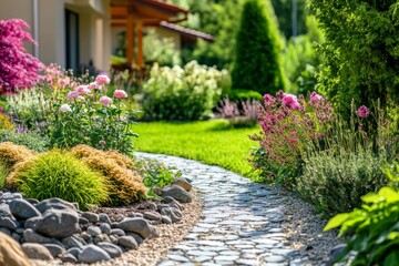 Transform your outdoor space with creative landscaping ideas and vibrant flower beds in a serene garden setting